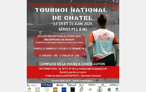 Tournoi national de simples et doubles à Châtel-Guyon