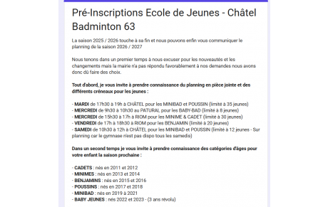 Reprise des activités pour les jeunes